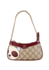 Panda GG Pochette, &pound;495, Handbags, Beige/Burgundy, Canvas/Leather, Front view